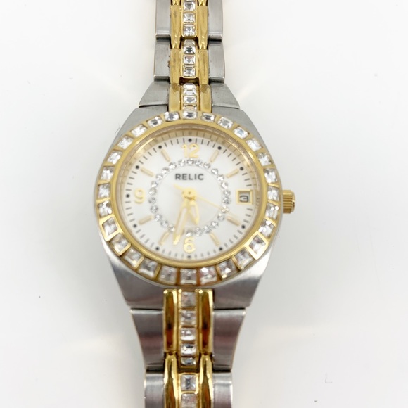 Relic By Fossil Two Tone Bracelet Watch 